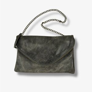 J. Crew Distressed Leather Envelope Clutch